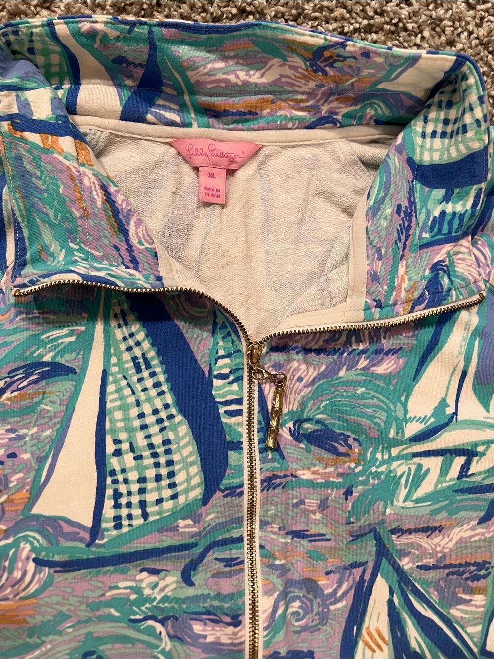 Lilly Pulitzer “About time” Skipper Popover Summer layer XL - Picture 2 of 6